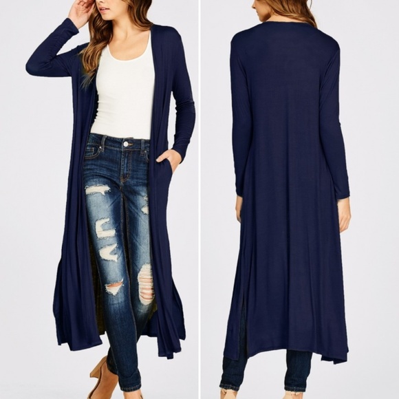 Trend Setter Diva Boutique Jackets & Blazers - Last 1! NAVY DUSTER / CARDIGAN
